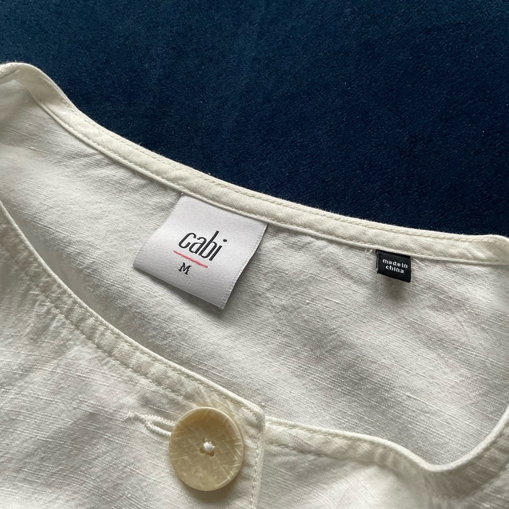 CAbi Piazza‎ White Button Front Jacket - image 4